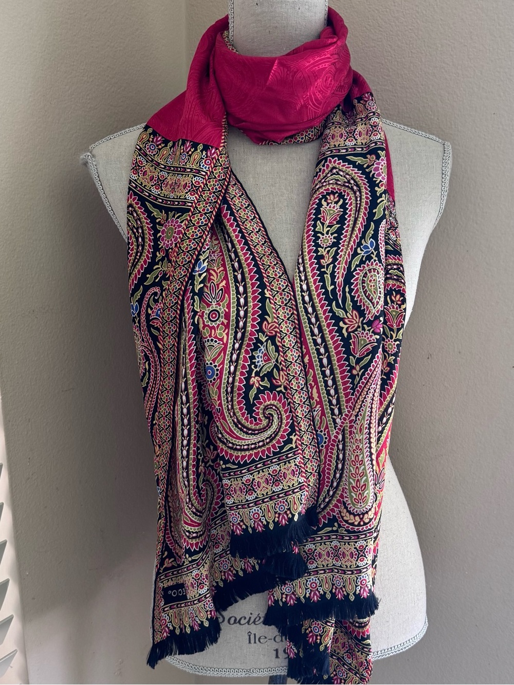 Echo paisley print oblong 47x15 scarf.